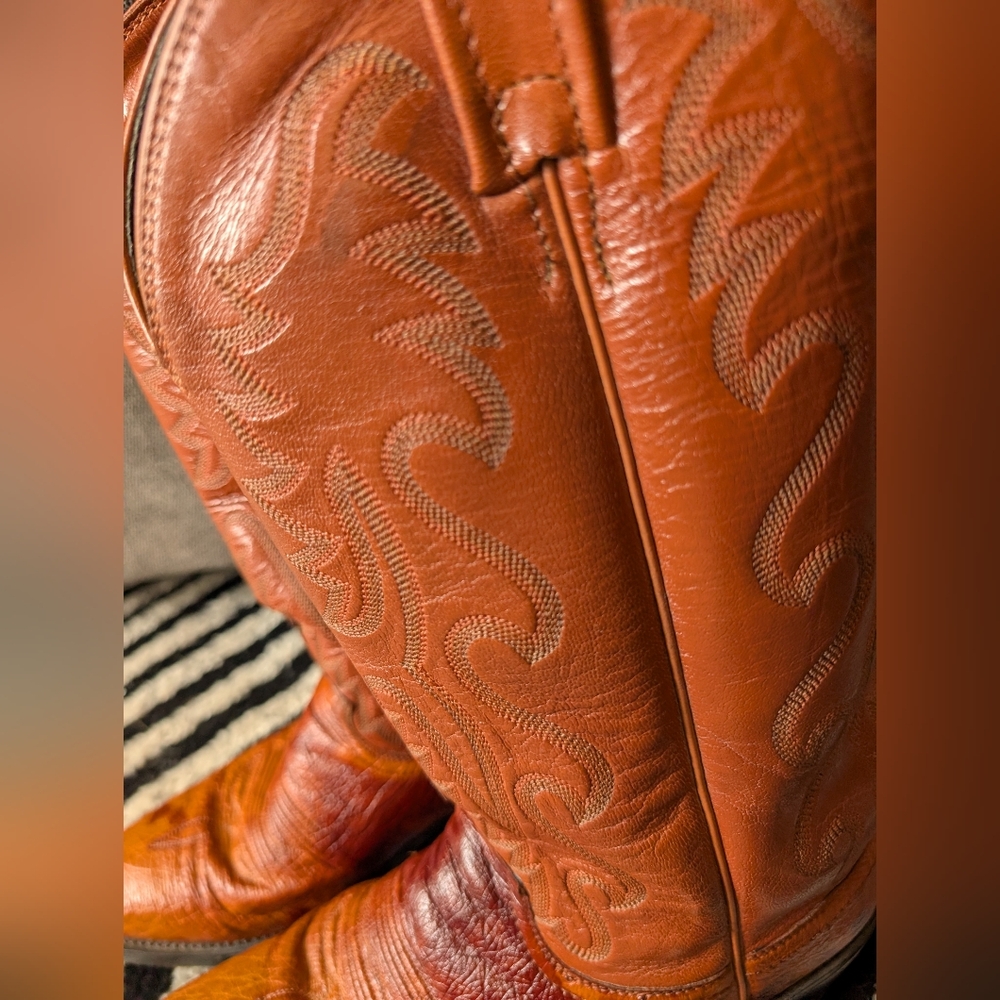 Dan Post Cowboy Boots Men’s 8D – Genuine Ostrich Leather Vamp - Picture 6 of 9